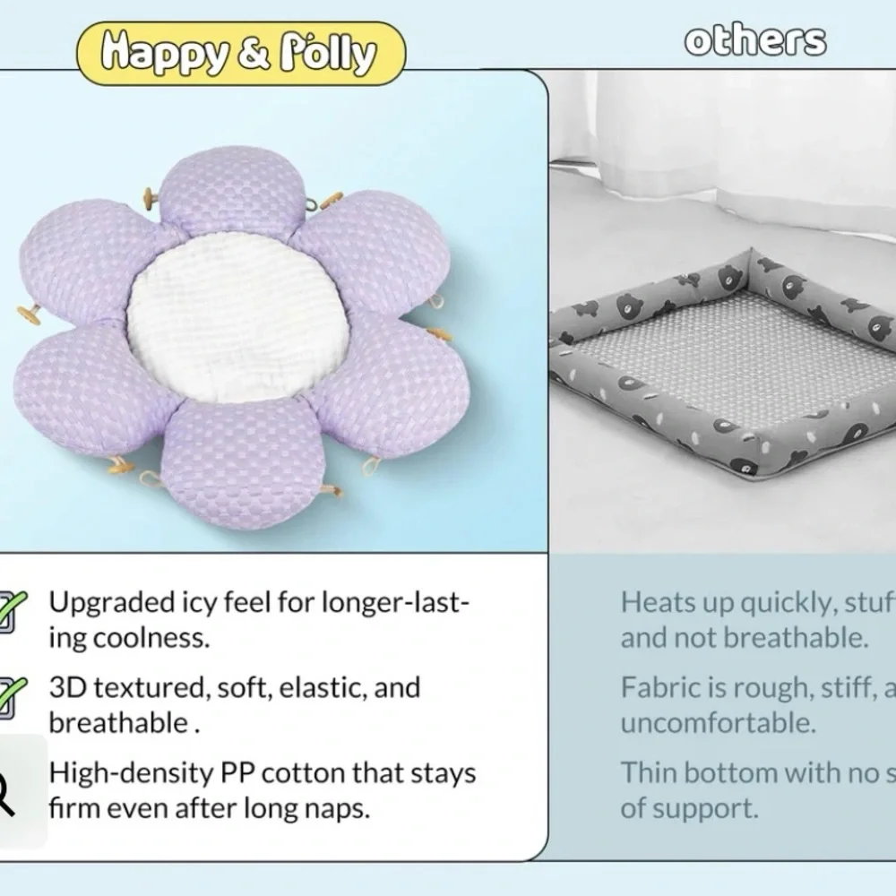 Happy and Polly Flower Petal Cooling Cat Bed